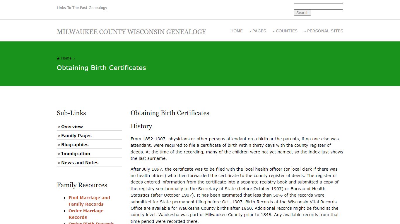 Obtaining Birth Certificates for Milwaukee County ...